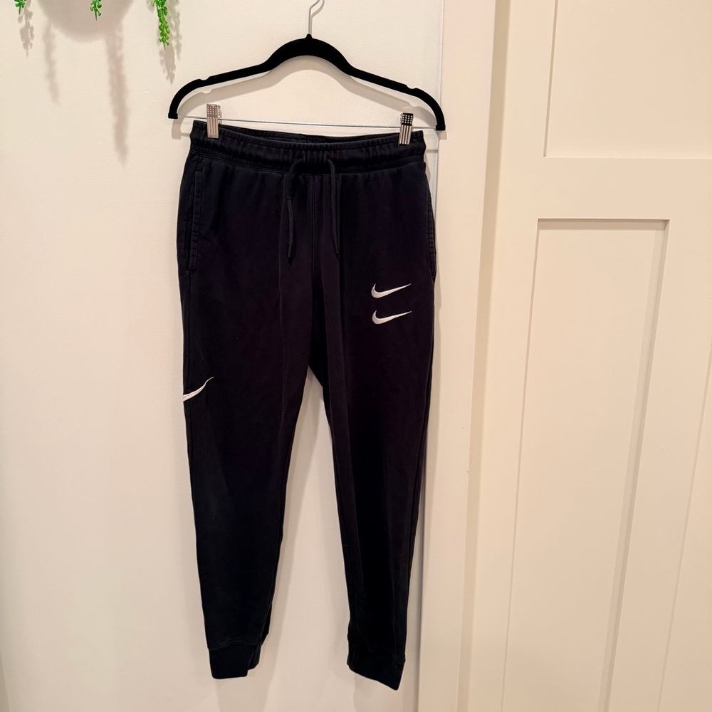 Nike Goddess of Victory Double Swoosh Joggers Red Text Button Back Pocket XS